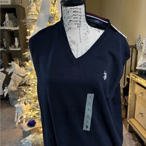U.S. Polo Assn. Dark Blue V-Neck Sweater